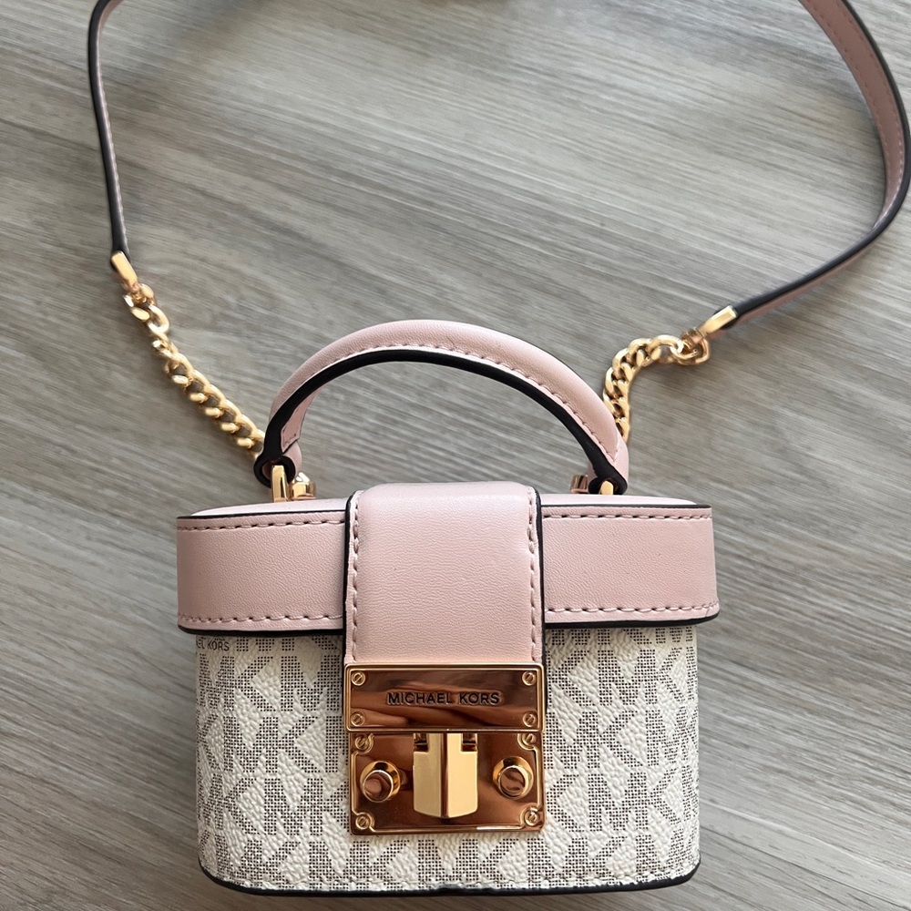 Michael Kors Mini Rose Trunk Crossbody Bag in Pink